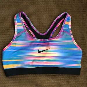 Nike Pro Women Classic Swift Rainbow Unicorn Bra S